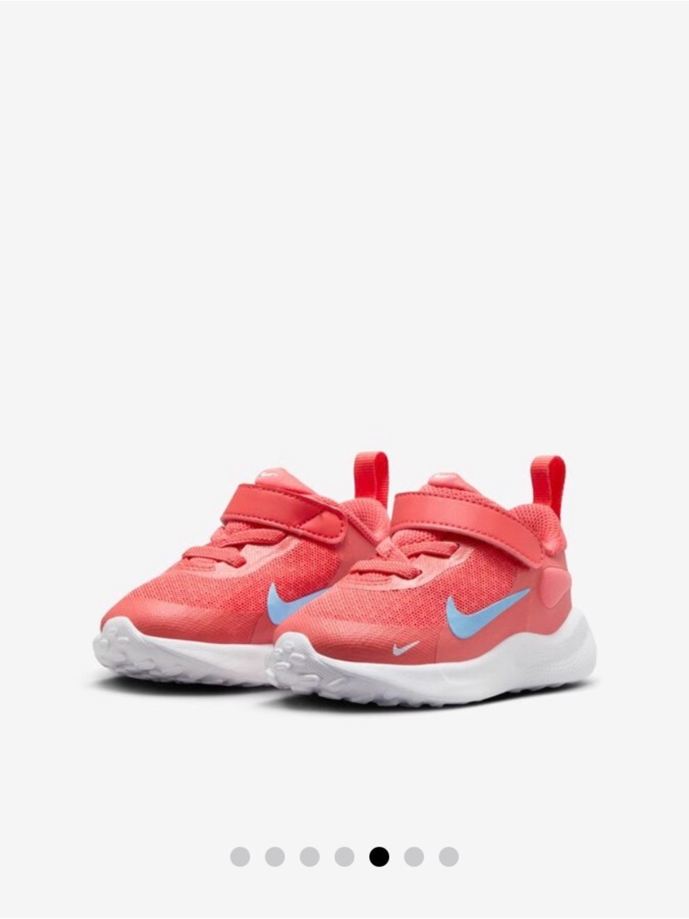 Toddler Coral Pink Sneakers with Blue Swoosh and White Sole